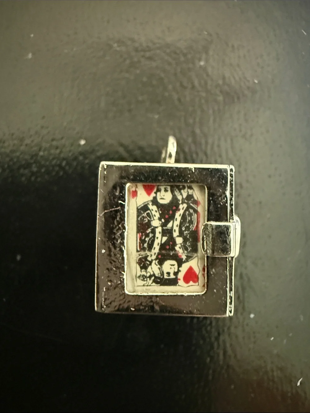 Vintage 1950s 925 Mechanical Playing Cards Box Charm Mid-Century